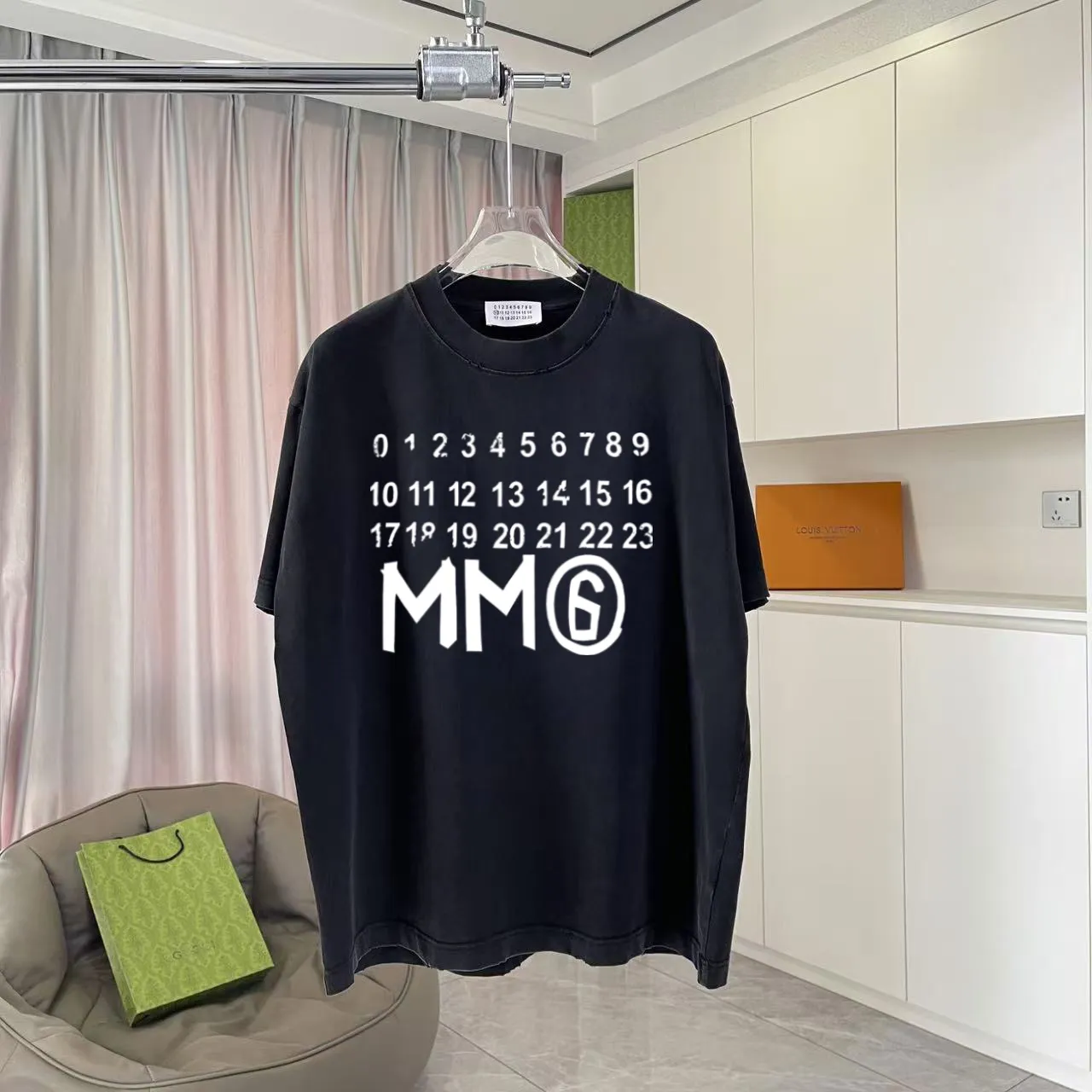 MM 6 2025 New Arrival logo 320g t Same Style Size：S M L XL XXL ：Black Gray Black Red